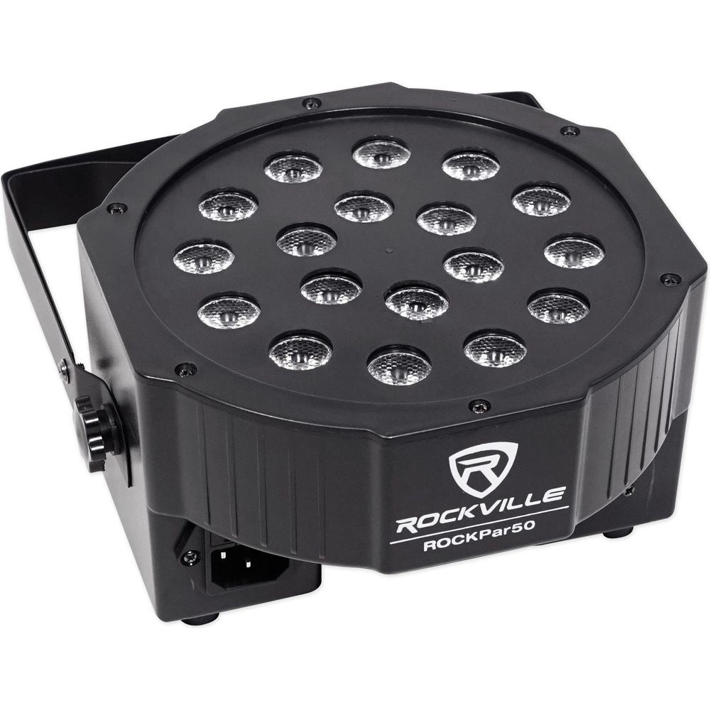 (12) Rockville RockPAR50 LED RGB Compact Par Can DJ/Club DMX Wash Lights