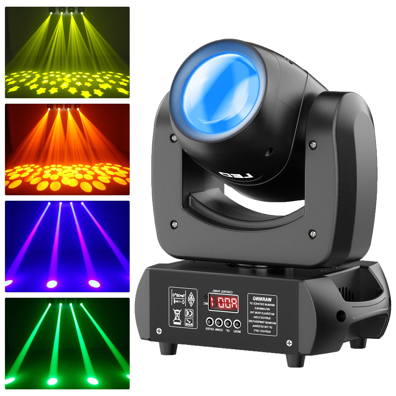 UKING 150W LED Beam Moving Head 18Prism 8 GOBO Stage Light DMX dj Spot Party