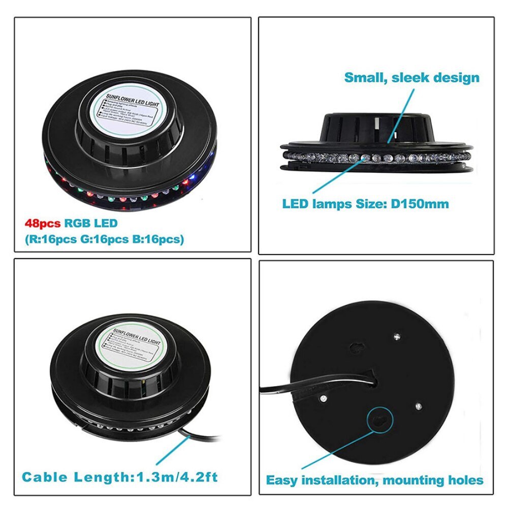 Colorful Rotating Stage Lighting Effect Lamp with DMX Control Home Party Disco