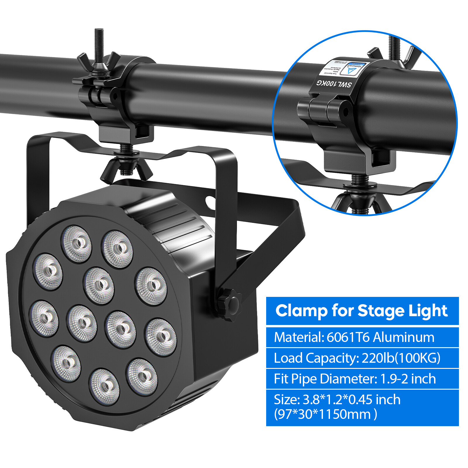 4PCS Rechargeable Par Can Lights Wireless 36LED Uplights Battery Powered & Bag
