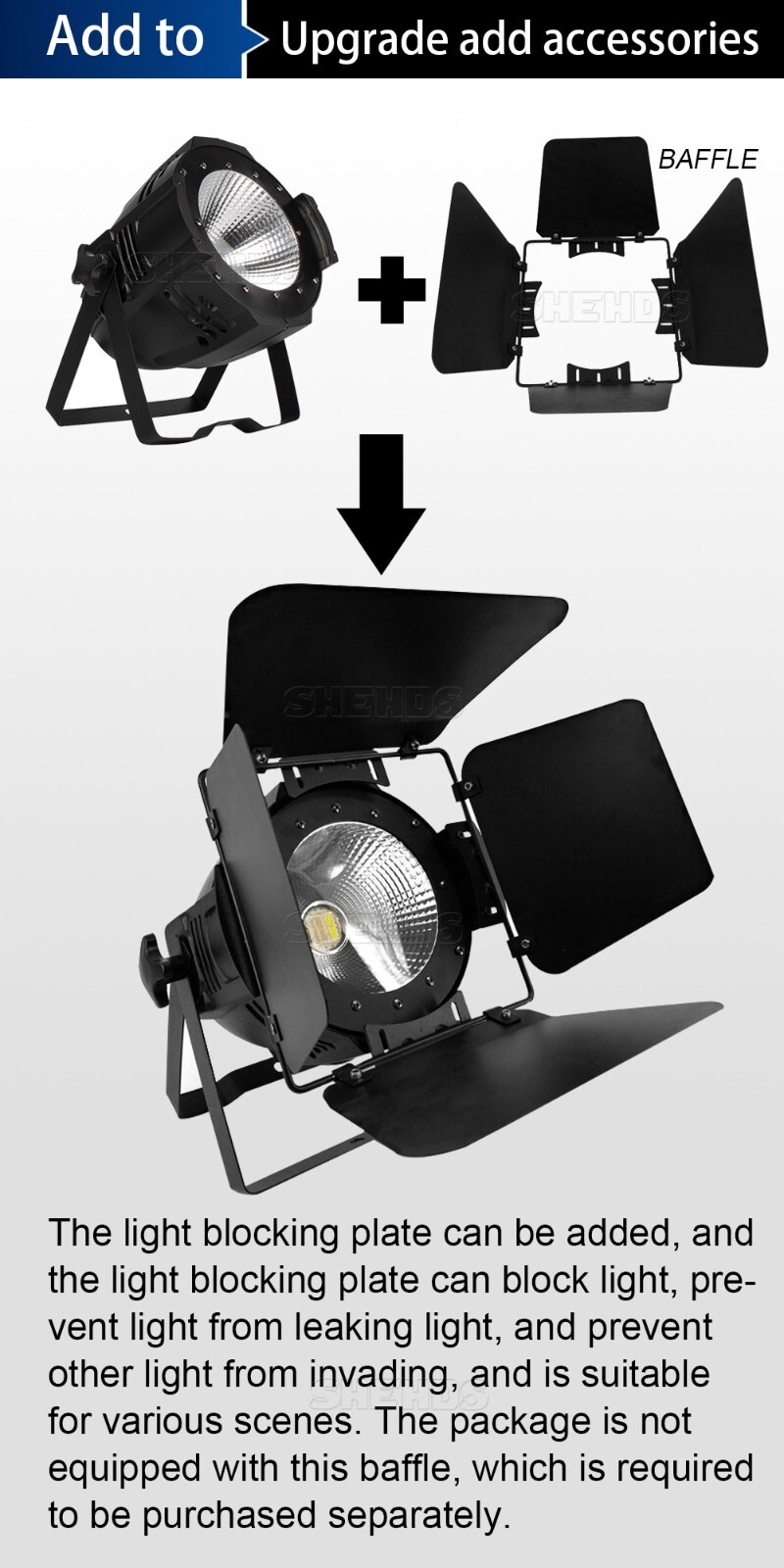 6PCS LED Par COB 200W Aluminum alloy Cool White + Warm White Lighting For Park