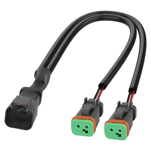 DT Wiring Harness 2 pin Deutsch DT Male to Dual Female Y Splitter Cable