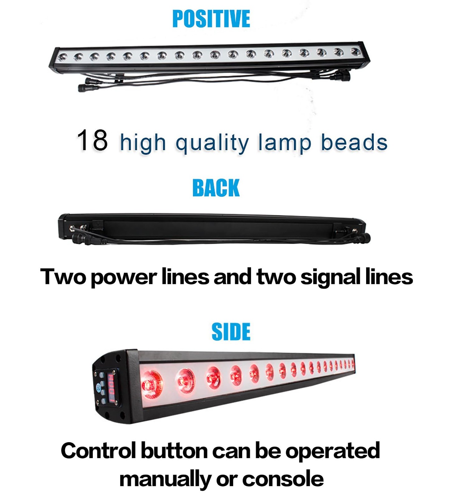 SHEHDS 18x12W Wall Wash Light Bar IP65 Waterproof LED