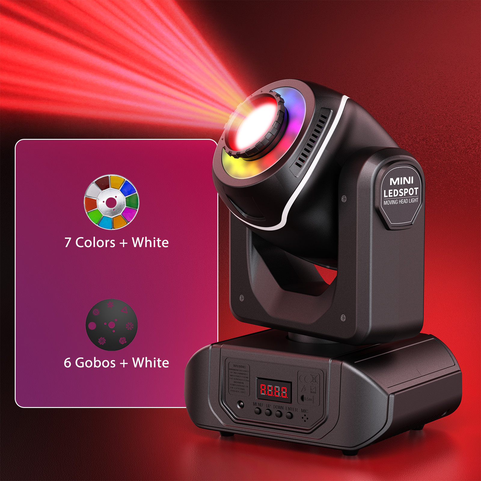 8PCS RGB 150W Moving Head Light 8 Gobo 8 colors Stage LED Beam DJ Lights DMX512