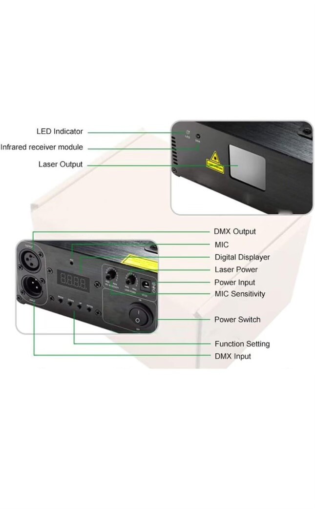 DMX512 LED Indoor Stage Lights RGB Laser Scanner Beam Effect Stage Light