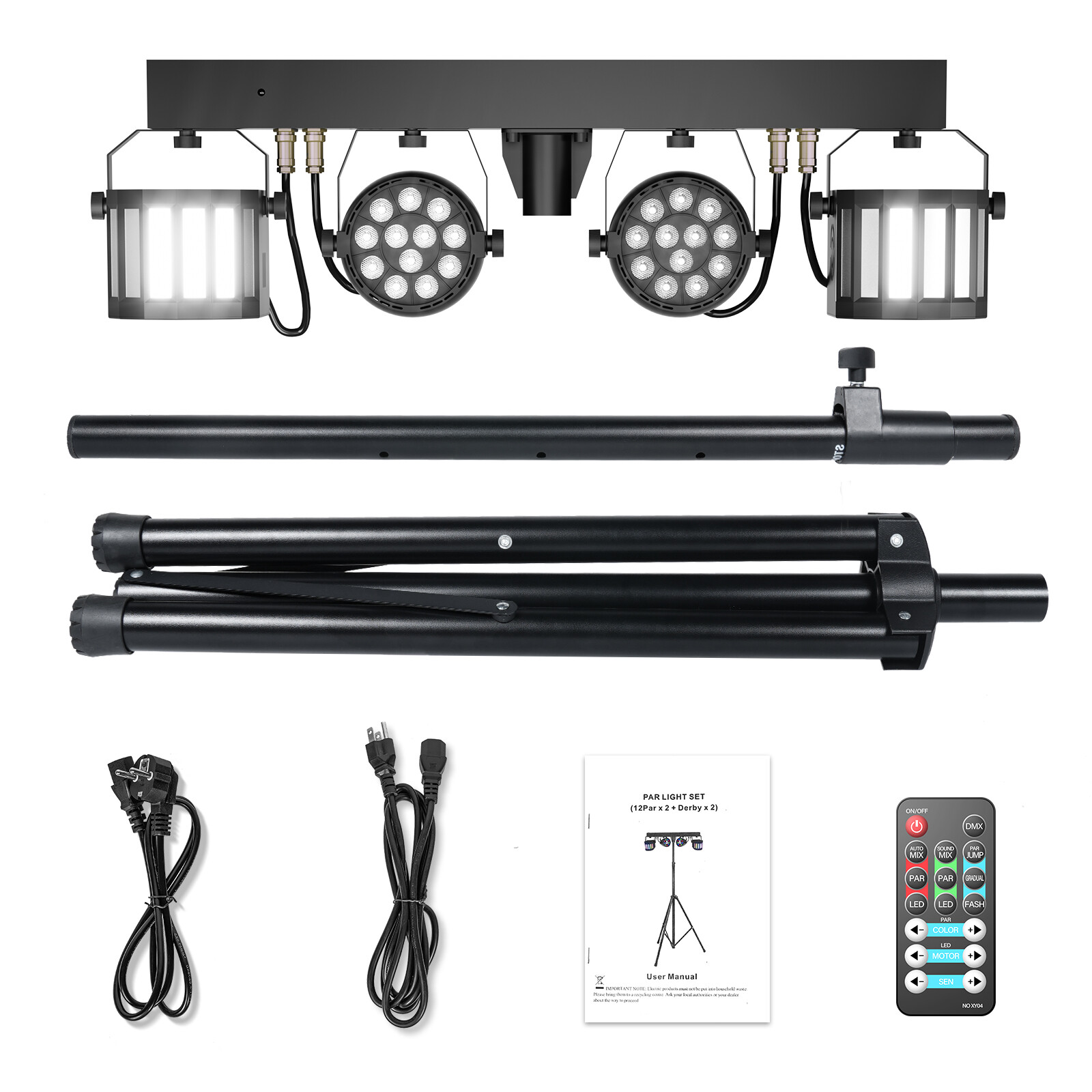4-Par DJ Par Lights With Stand Stage LEDs Lights For Parties Disco Bar KTV