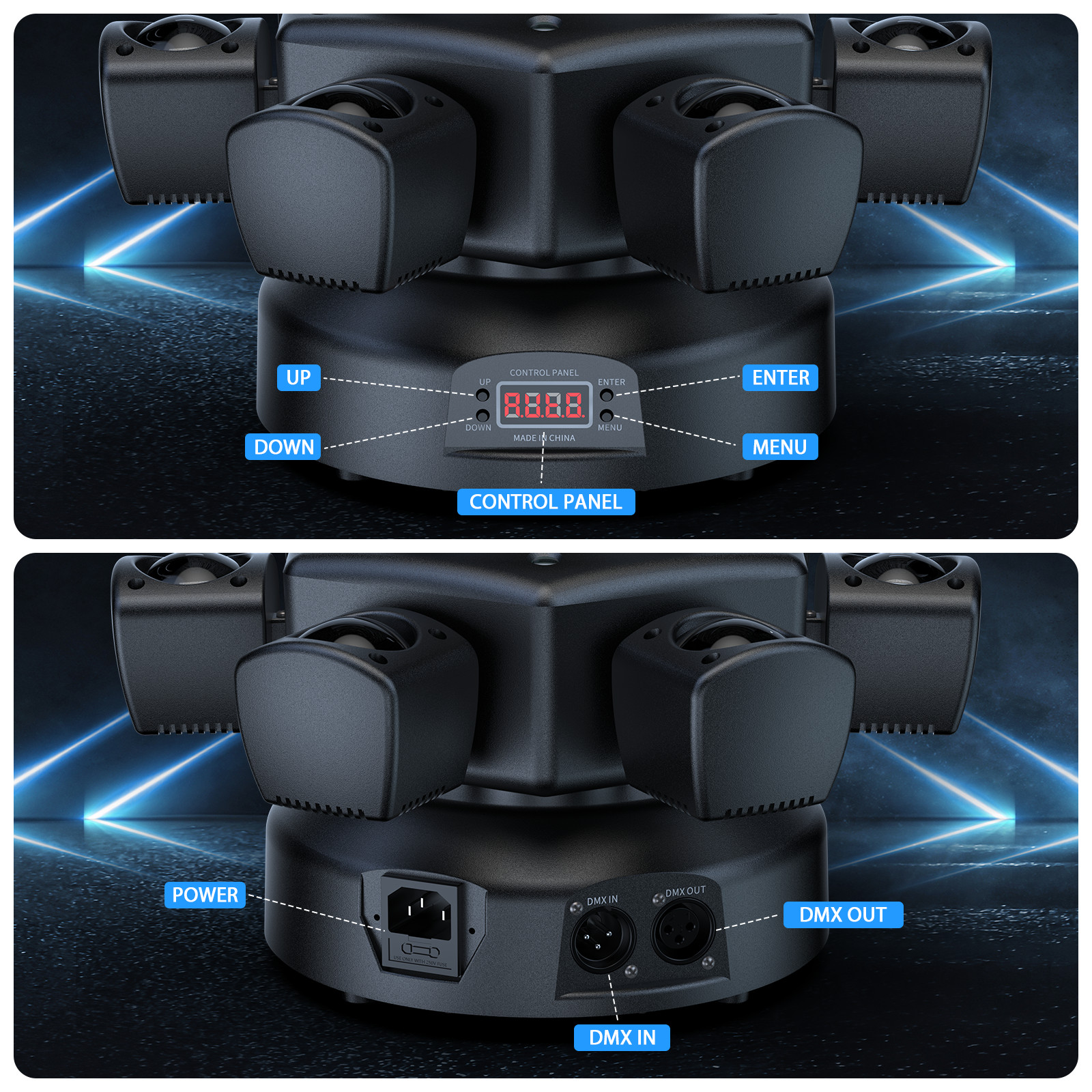 6 Arm Bee Eye Moving Head DJ Light RGBW LED Party Light Stage Light with DMX512