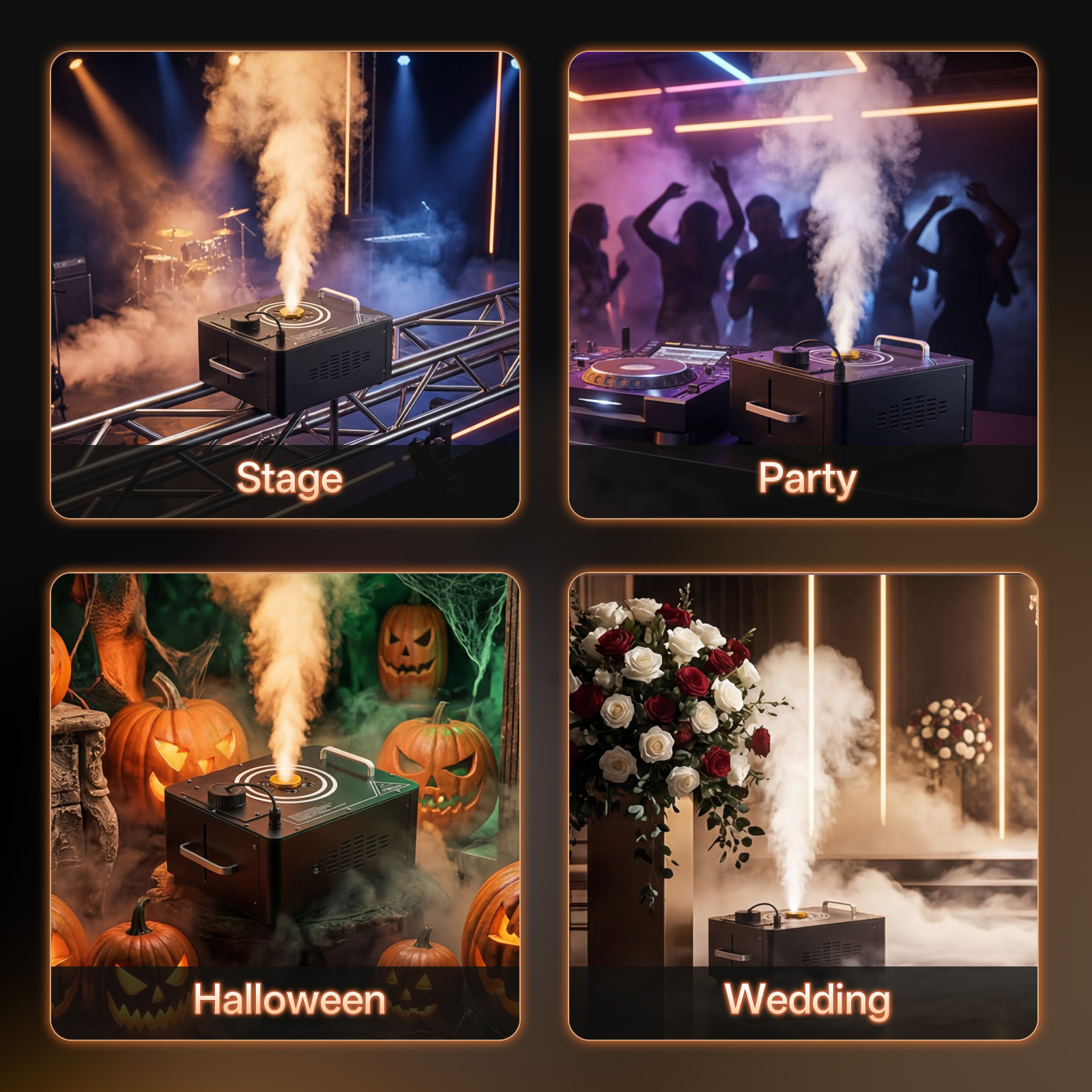 1500W Smoke Fog Machine Stage Lighting RGB LED Effect DJ Disco Party Show Remote