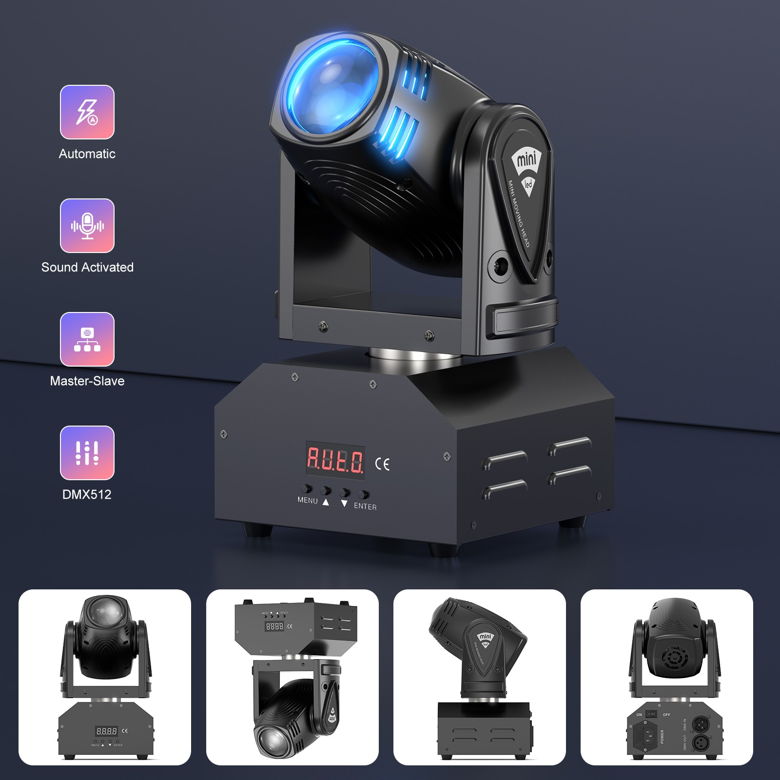 1/2/4Pack 100W Moving Head Stage Lighting LED Beam RGBW DMX DJ Disco Light