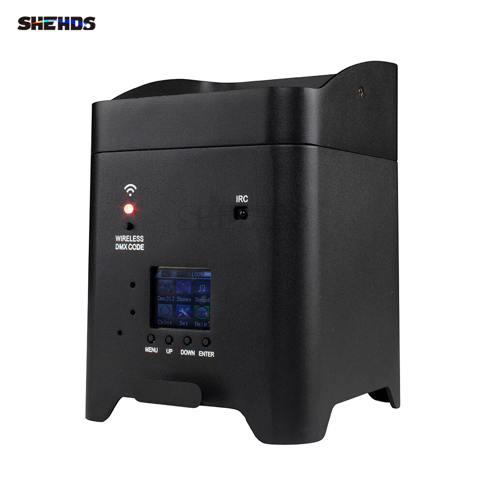 SHEHDS 10Pcs 6x18W RGBWA+UV Wifi APP Wireless Remote Control Par Light With Case