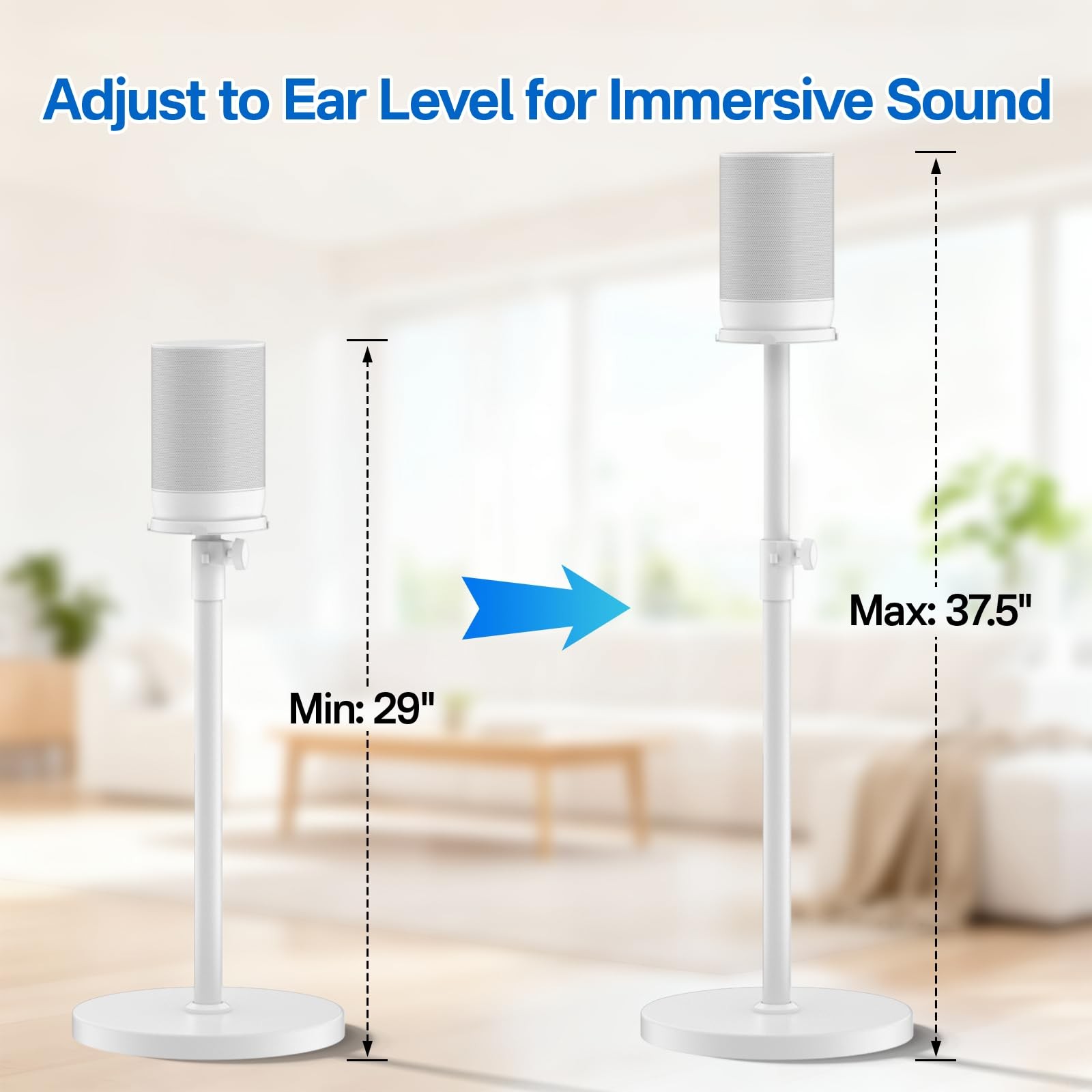 Height-Adjustable Speaker Stand for Sonos Move Stand, Heavy-Duty Floor Stand …
