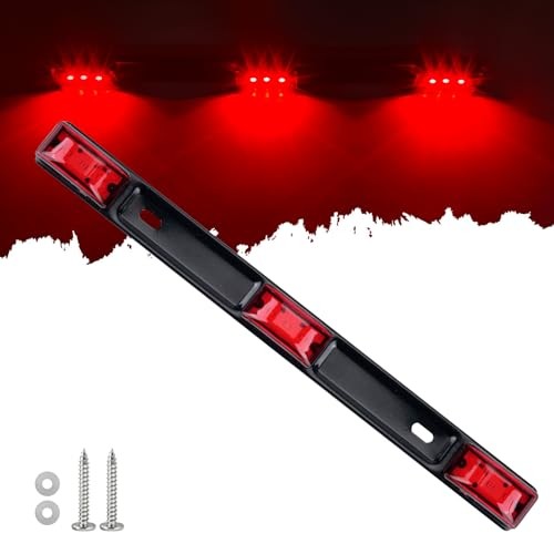 15″ ID Light Bar 9 LEDs, 1PC IP67 Waterproof Identification Marker Red