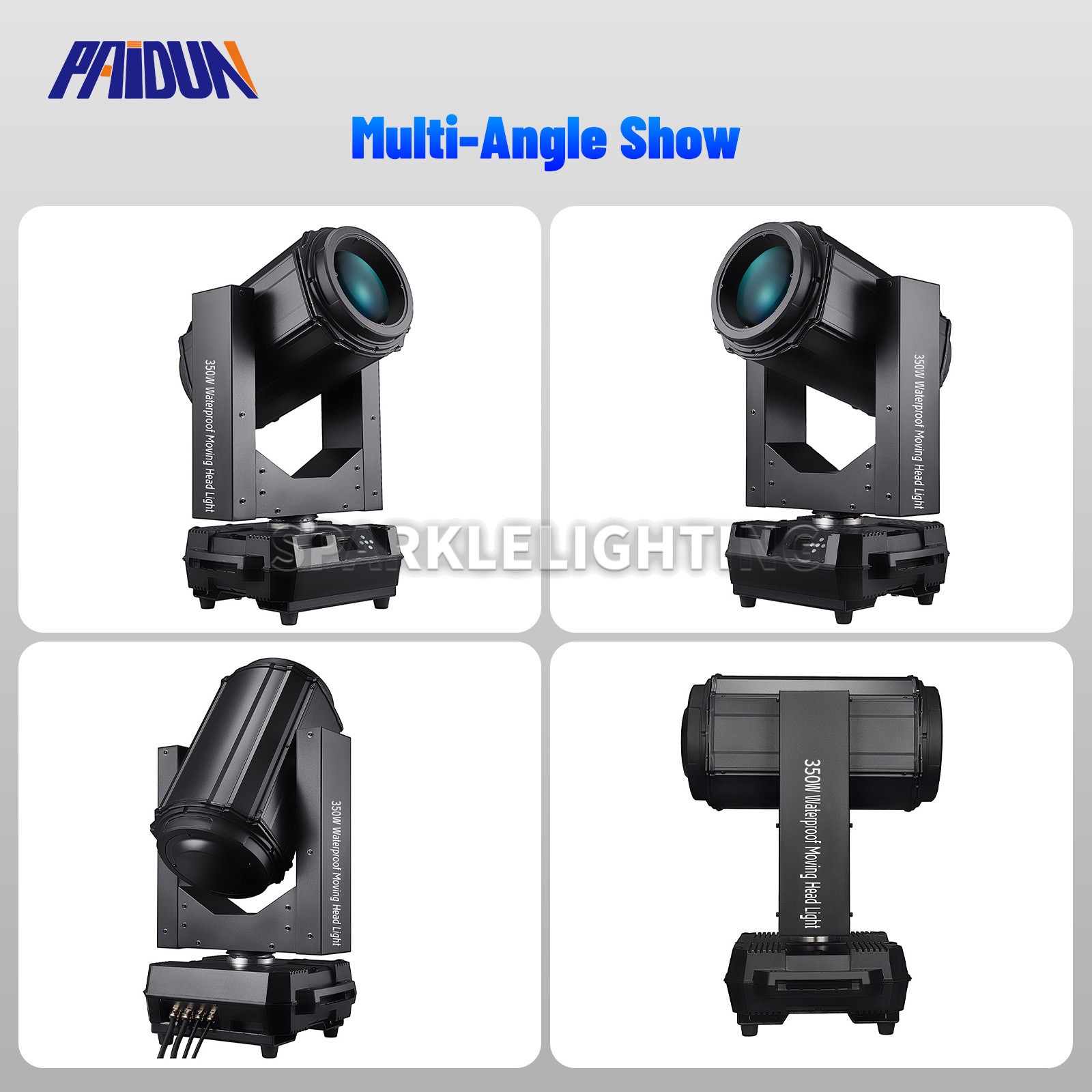 PAIDUN 350W Beam Waterproof Moving Head Light DMX512 RDM Outdoor Rainy Day IP65