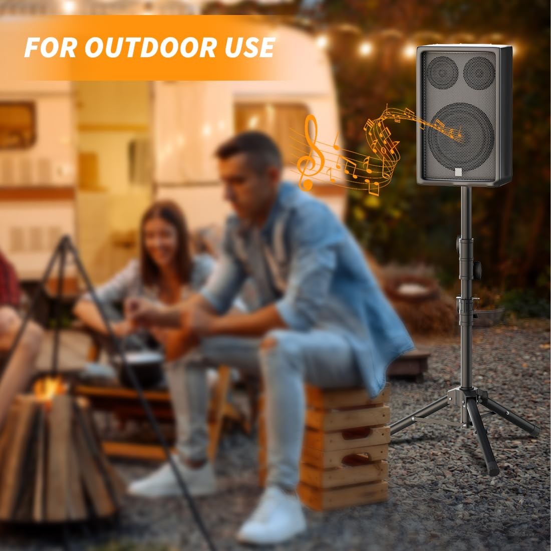 Small Speaker Stands, Lightweight 35mm Compatible Insert, Adjustable Height from