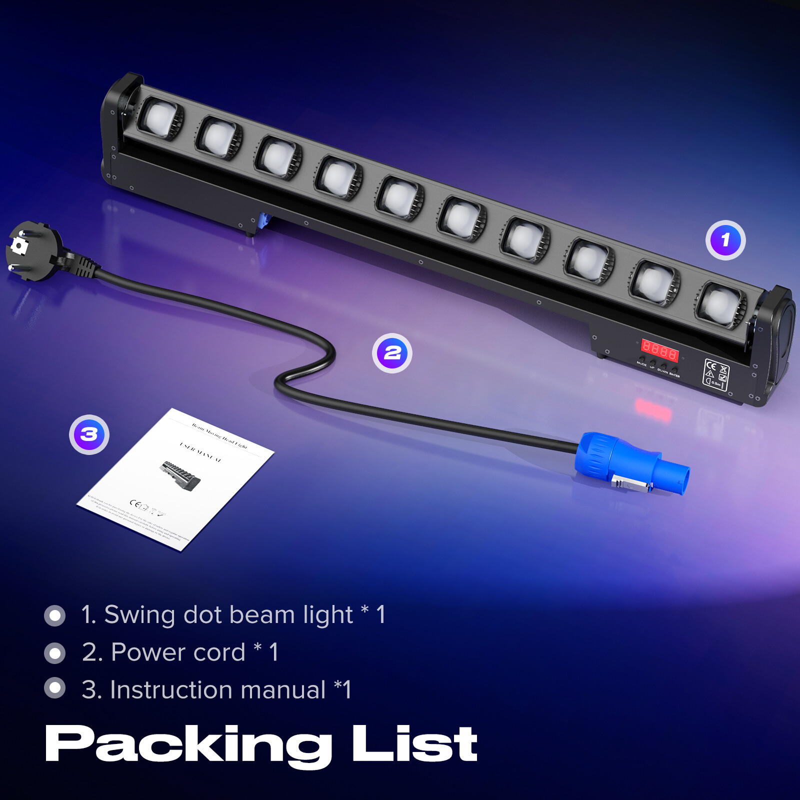 10Eyes LED RGBW Wall Wash Beam 250W Moving Head Stage Bar Light DJ Disco Wedding