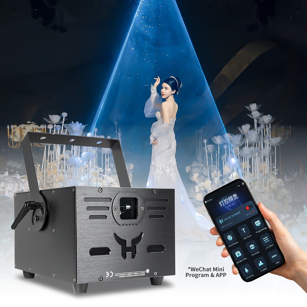 8W Full Color Animation Laser Light DMX APP Control RGB Wedding Effect Lighting