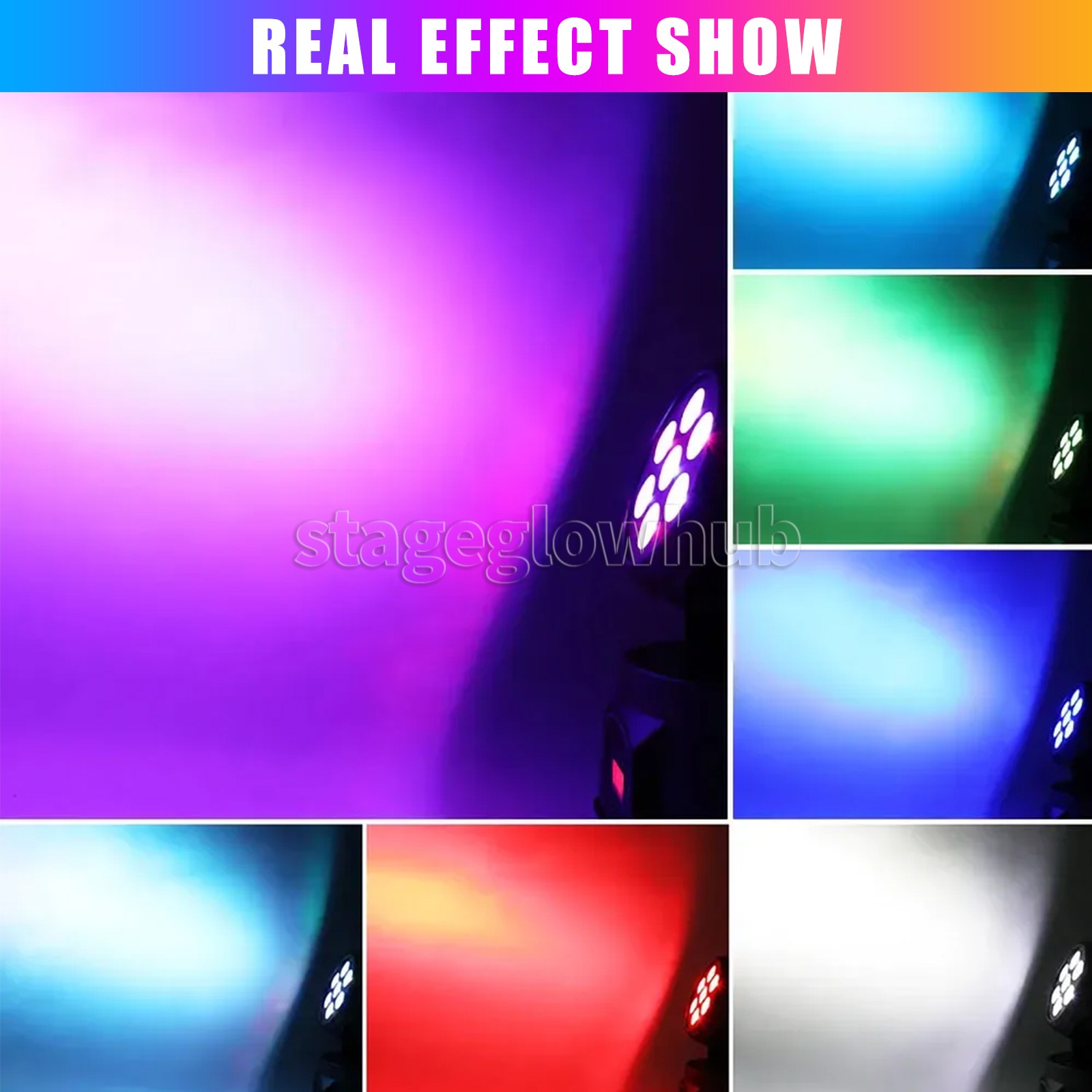 PAIDUN 7LED Moving Head Wash Beam Light Music Control DMX 9/16CH Disco Club Show