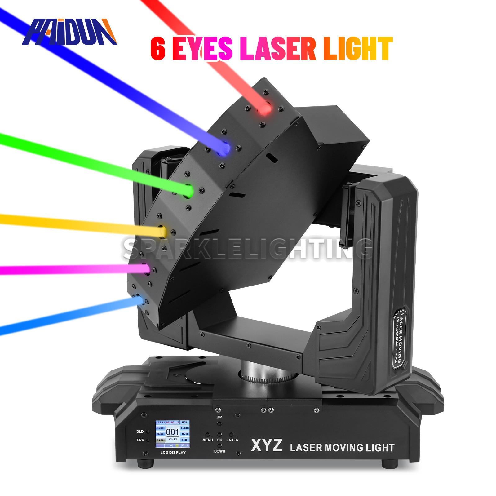 PAIDUN 6x500mw RGB 6 Eyes XYZ Axis Moving Head Laser Light Disco Bar KTV DJ Show
