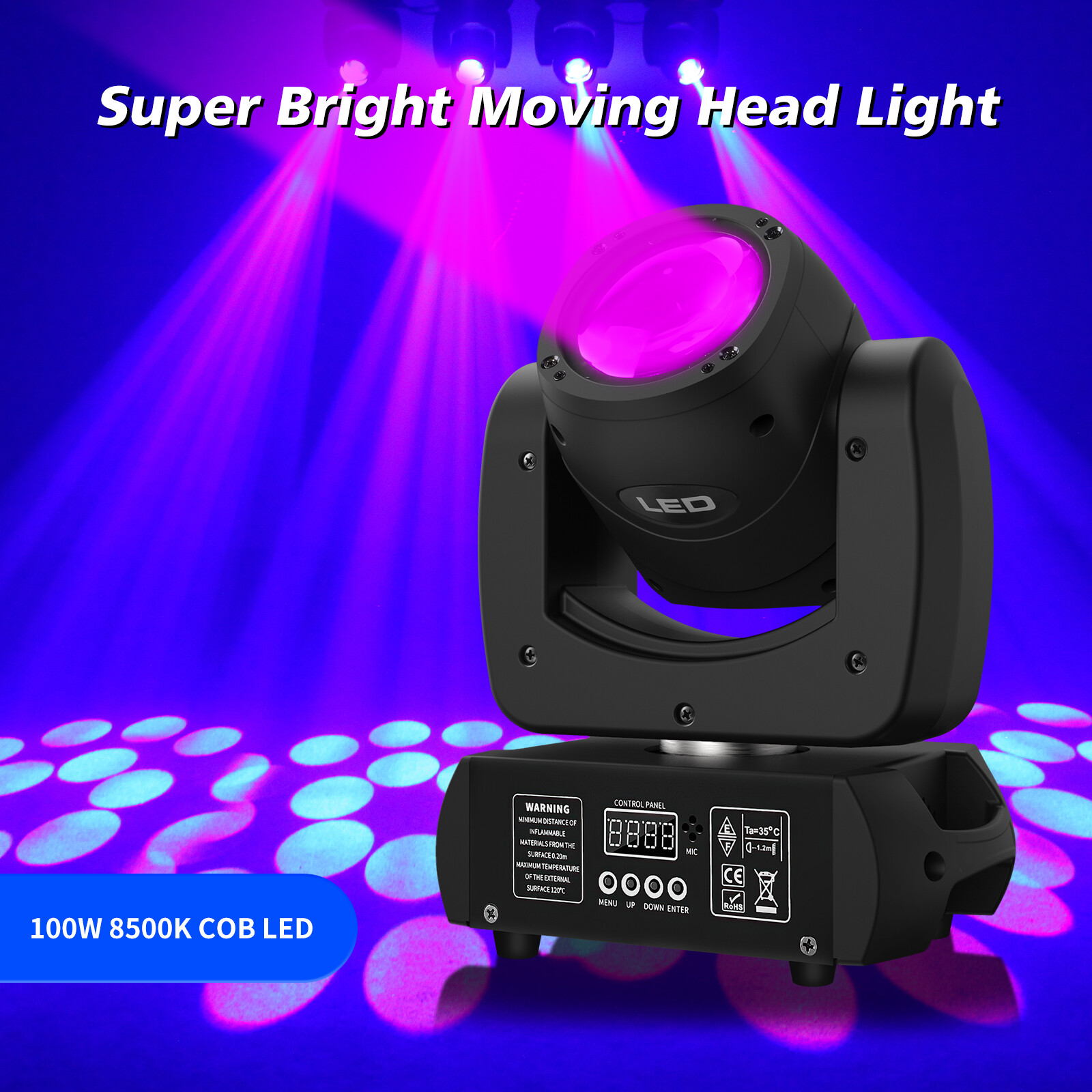 8PCS 120W LED GOBO Moving Head Light RGBW Beam Stage Spot Lighting DJ Disco DMX