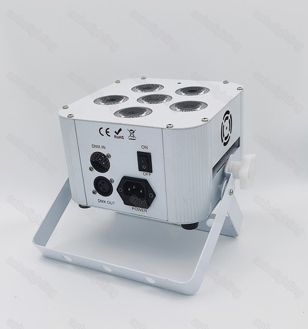 6*18W RGBWAUV 6in1 Uplights Battery Wireless DMX APP Battery Led Par Light Stage