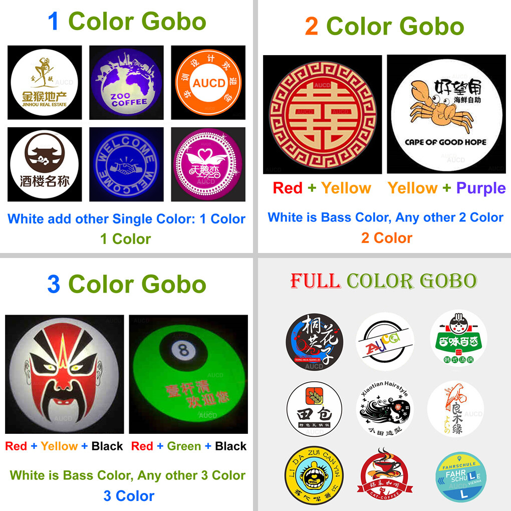 Custom Design 37mm/1.46″ Flag Gobo Card for Advertising Logo Projector AD Lights