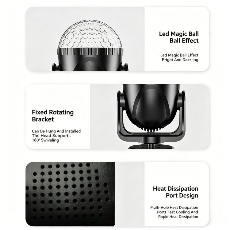 LED Moving Head Magic Ball Light Mini DJ Party Stage Effect Lamp Remote