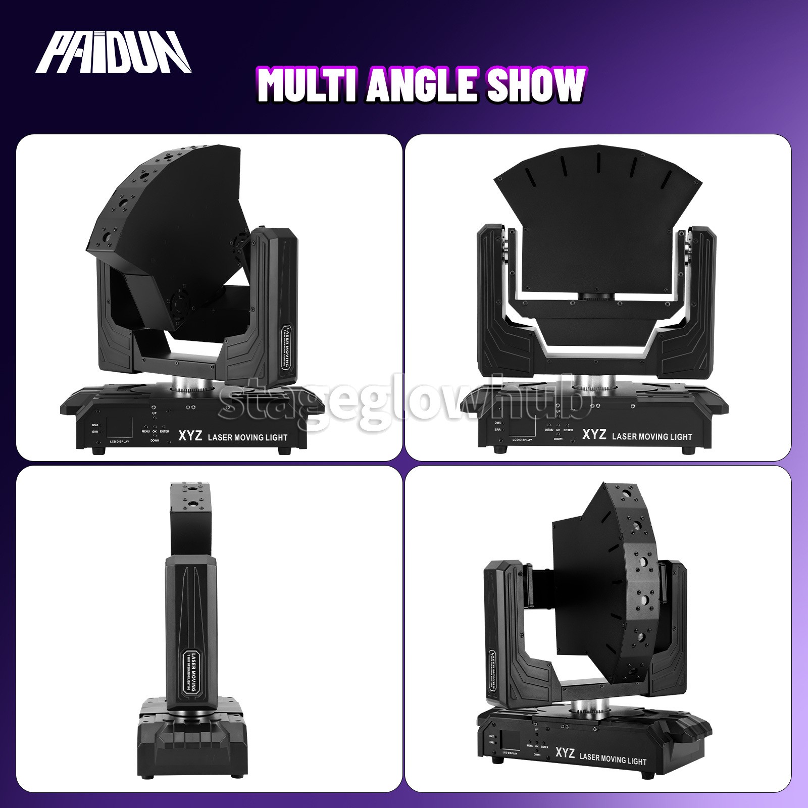PAIDUN 6 Eyes RGB XYZ Axis Moving Head Laser Stage Light DMX512 Music Control
