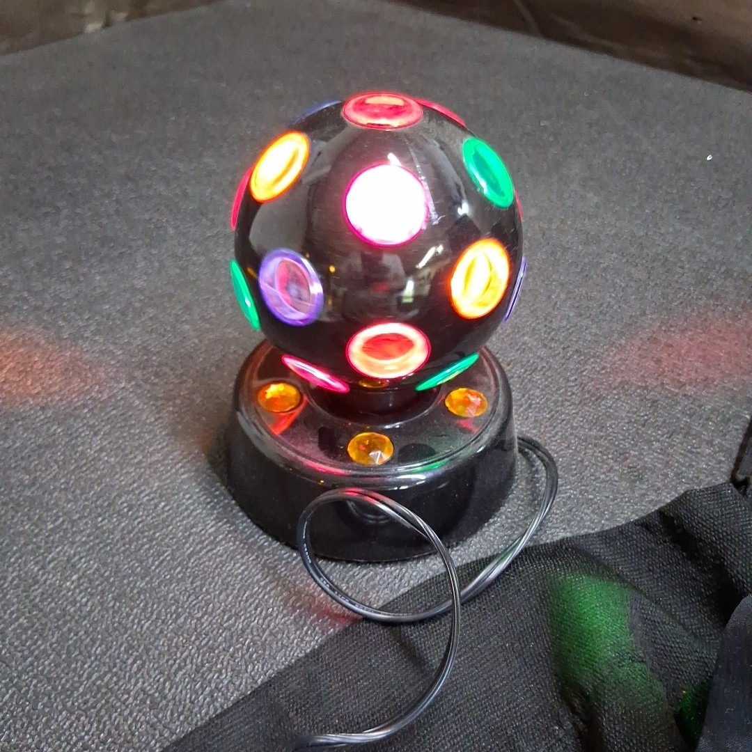Black Plastic 120vac Rotating 7” Multicolor Party Disco Light