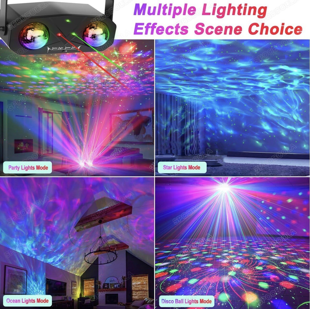Party Disco Light,DJ Strobelight,Sound-Activated, RemoteStage Star & Ocean Light