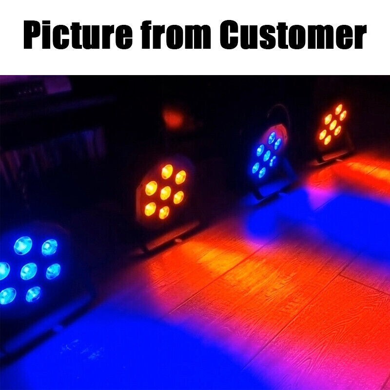 6Pcs 7x18W RGBWA+UV 6in1 Par Light LED Beam DMX Party Disco DJ Stage Lighting