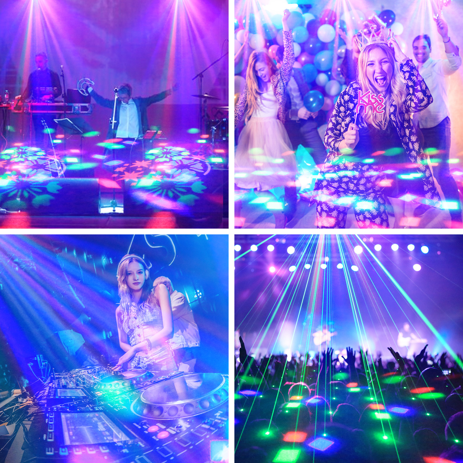 120W LED Laser Moving Head Light RGB Pattern Beam Stage Lighting DJ Disco DMX