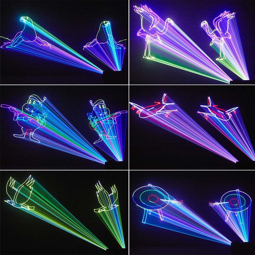 3D RGB Laser DJ Light with DMX, Music Sync & Remote for Parties & Events