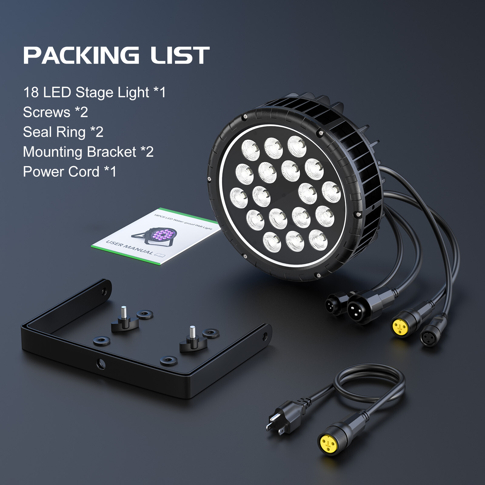 Waterproof Par Light DMX 18LED RGBW Beam Strobe Stage Light Outdoor Party Lights