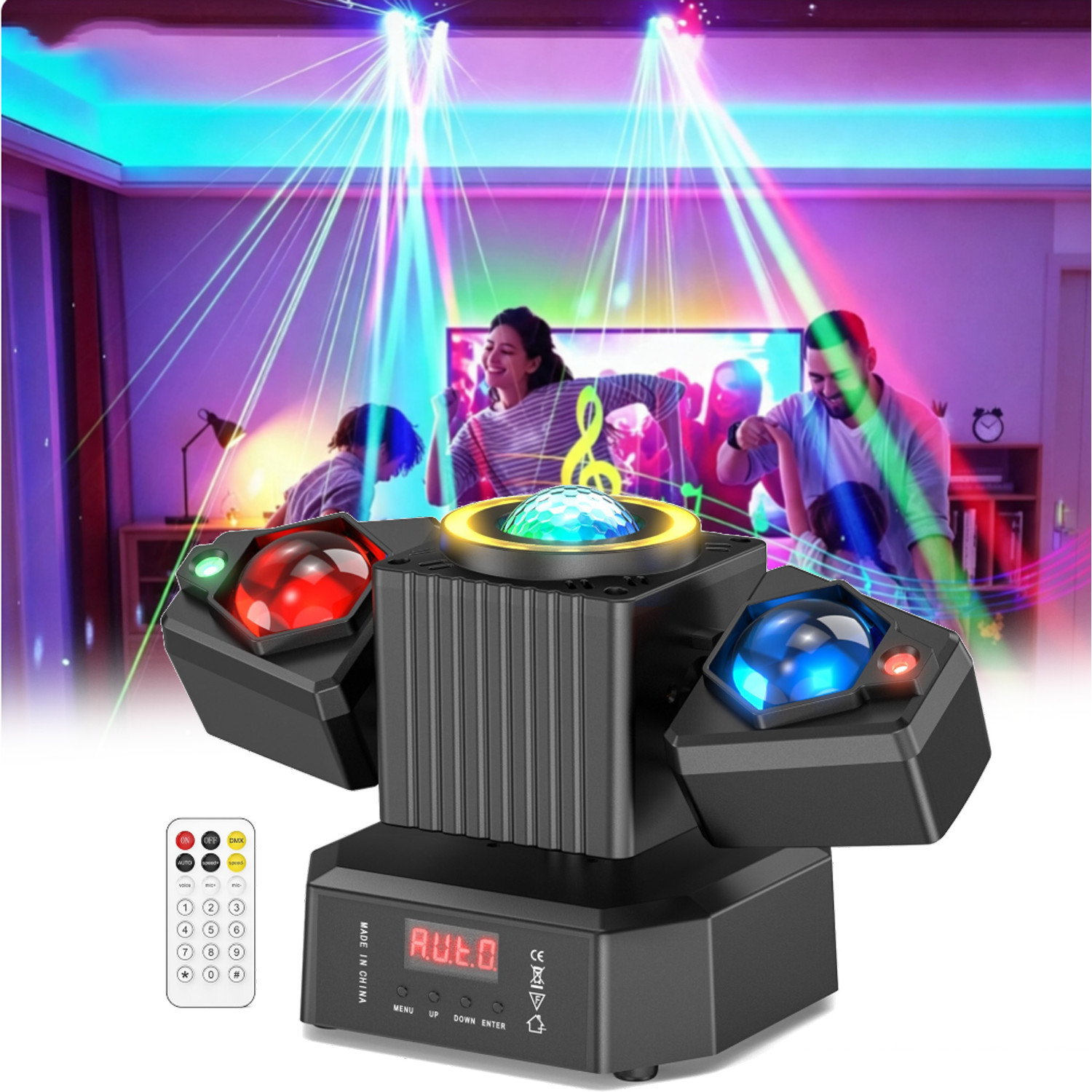 Party Laser RGBW LED Moving Head Light Disco Stage Lighting Beam DMX512 Party DJ