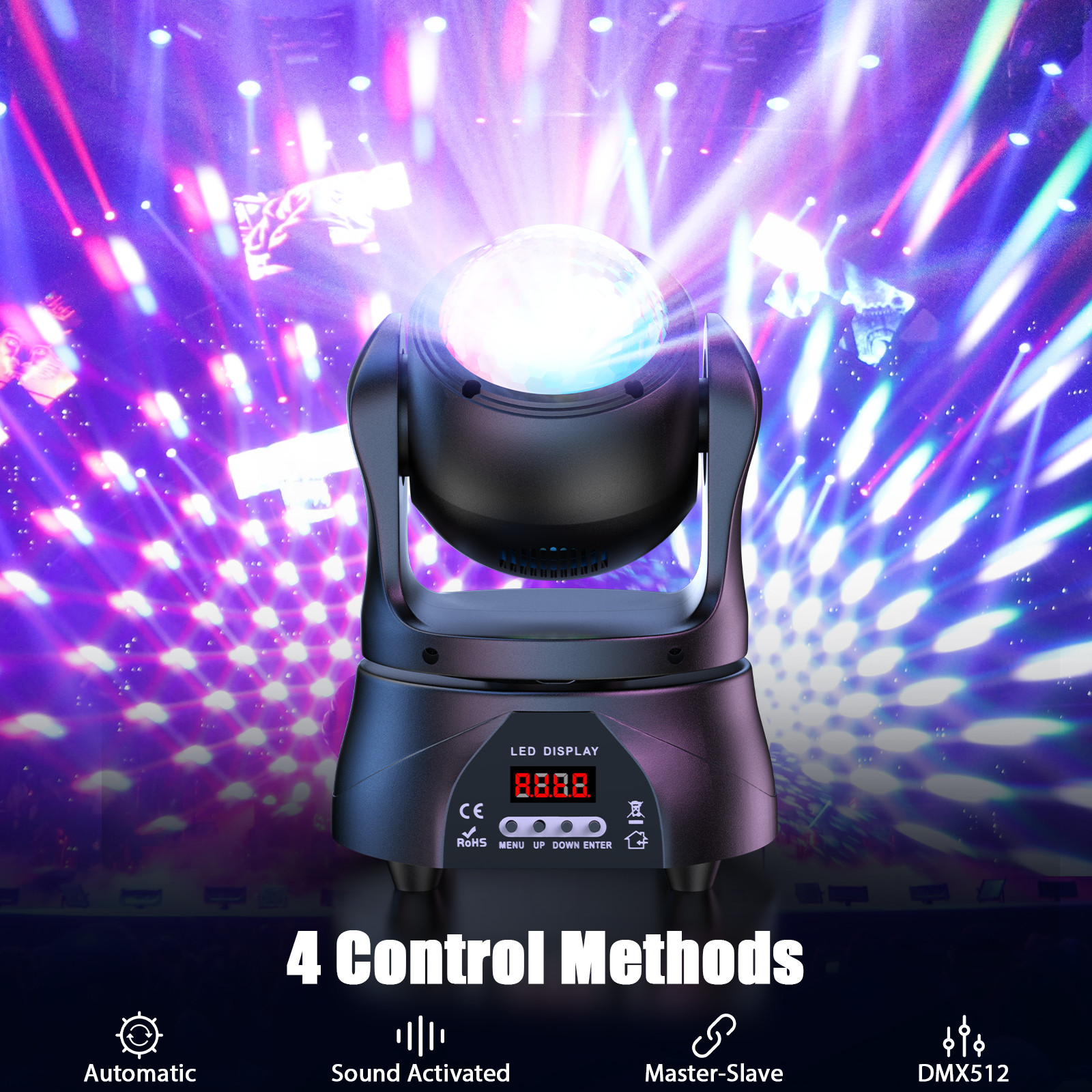 Compact Dual Head Moving Light With RGBW Kaleidoscope For Wedding Stage Party