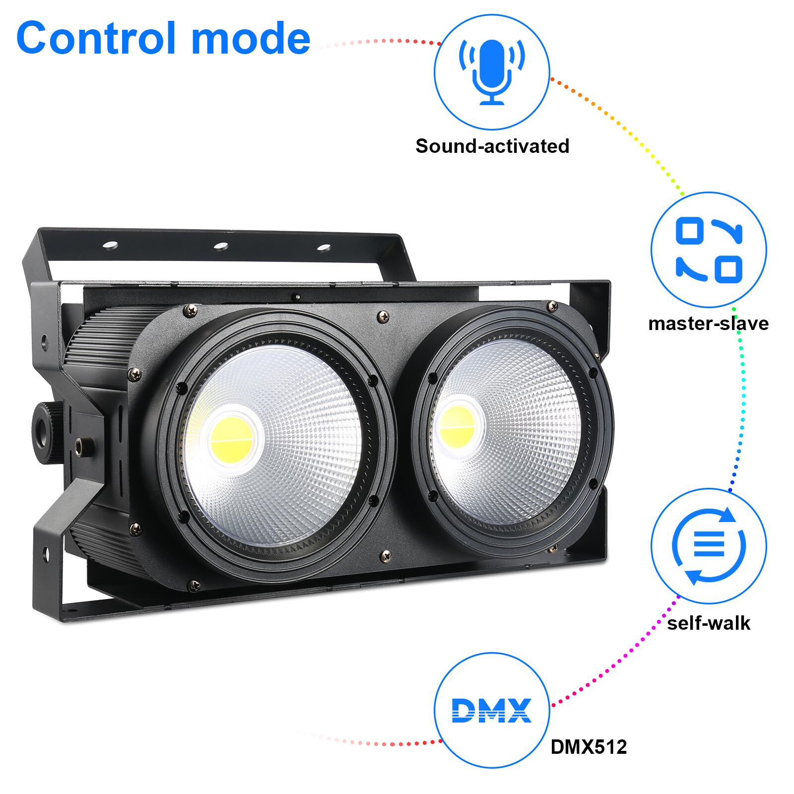 8PCS 200W COB LED Par Light DMX Stage DJ Audience Blinder Light Warm +Cool White