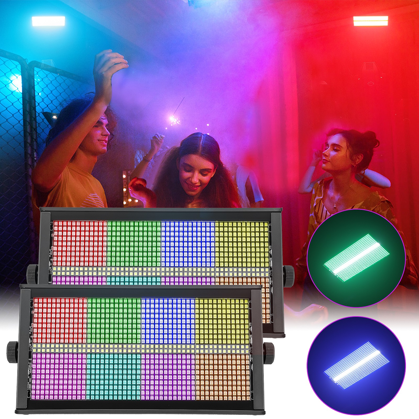 2PCS 200W RGBW 960LED Wall Wash Light DMX Strobe Stage Beam Light DJ Party Show
