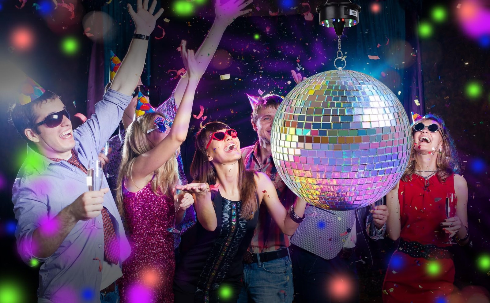 Rotating Disco Ball Motor w/Remote&Light, 5ft Power Cord Easy to Install, 6-1…