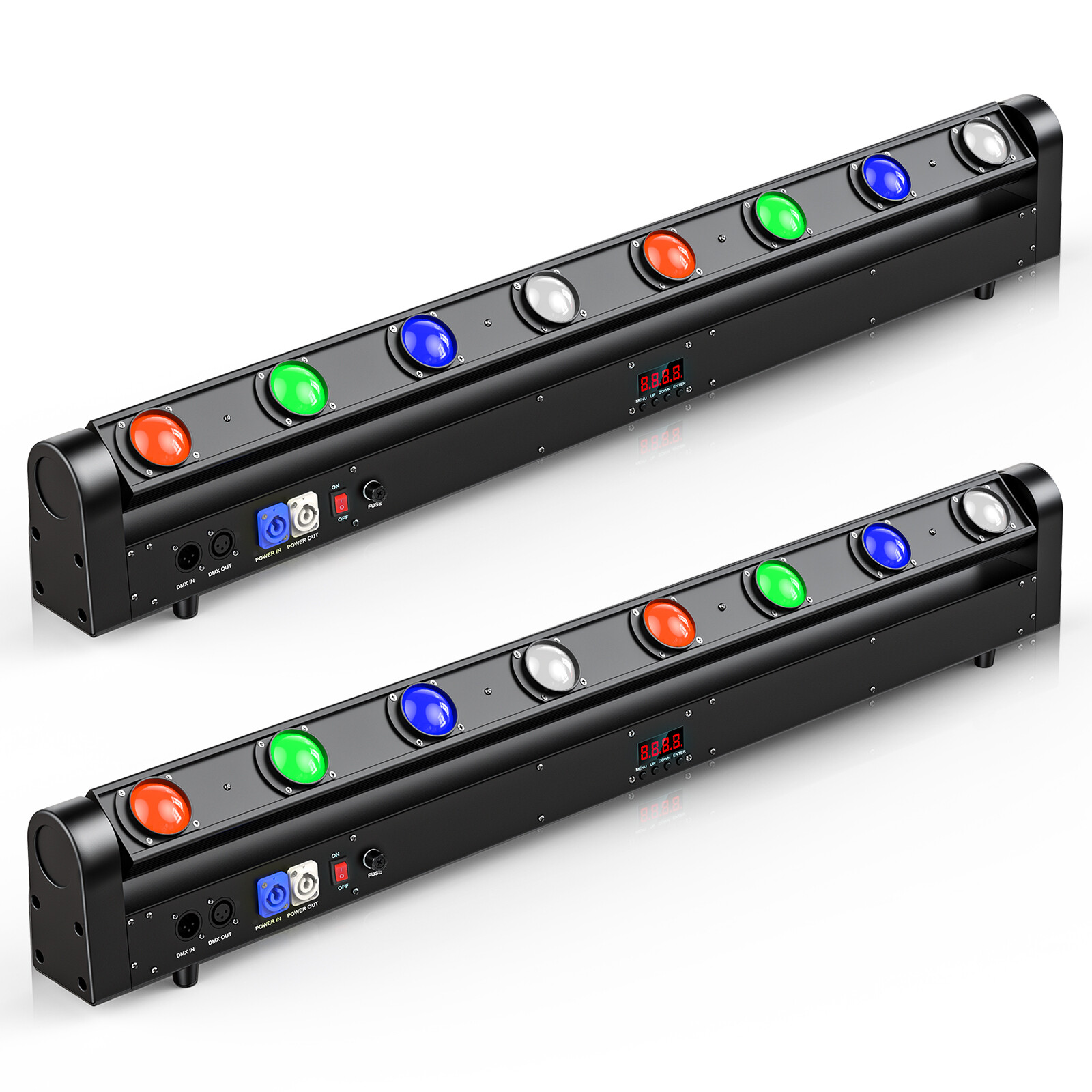 8PC RGBW 4in1 LED Moving Head Light Bar DMX Control Stage Beam DJ Disco