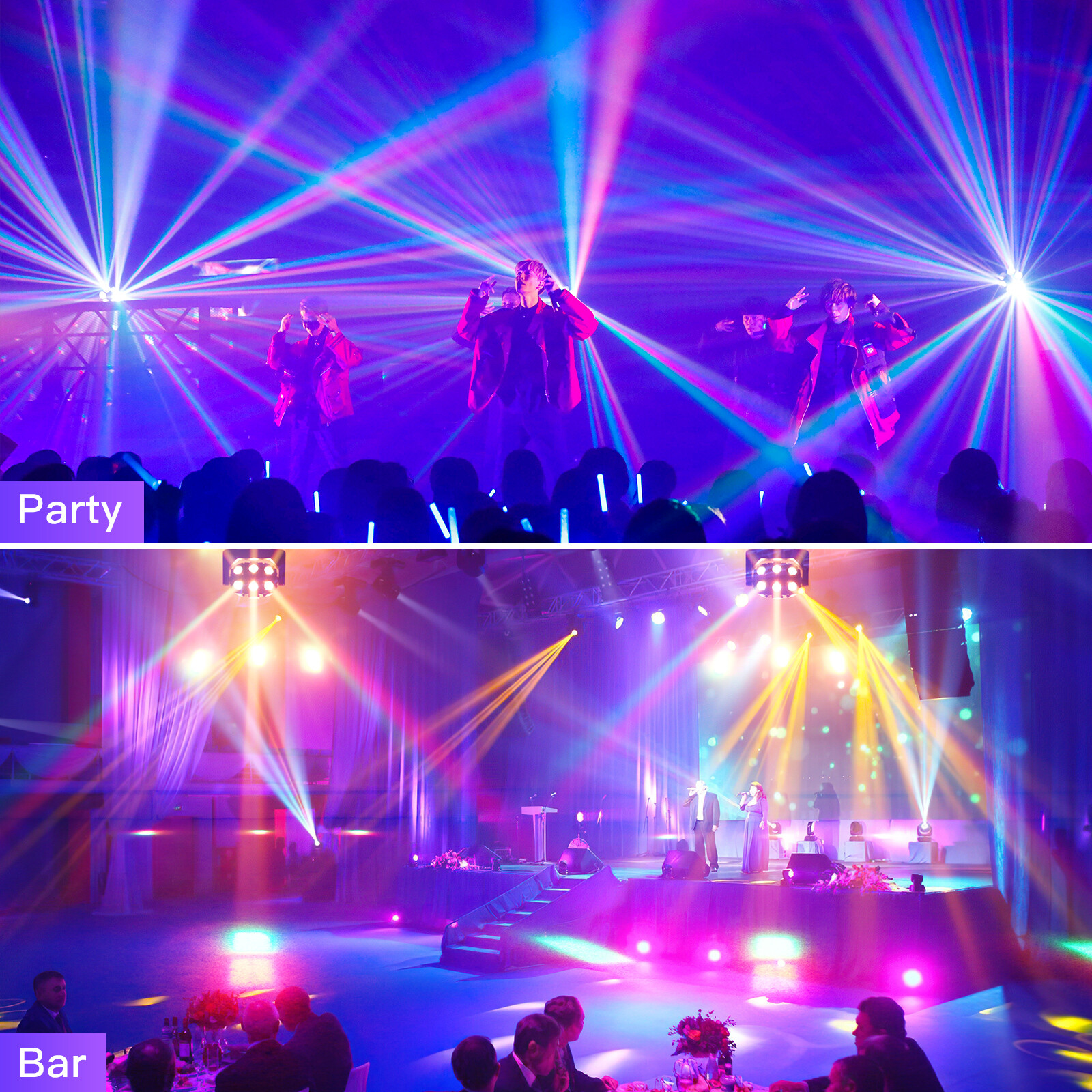 270W RGBW 18 LED Moving Head Stage Light New DMX DJ Disco Party Effect Lighting