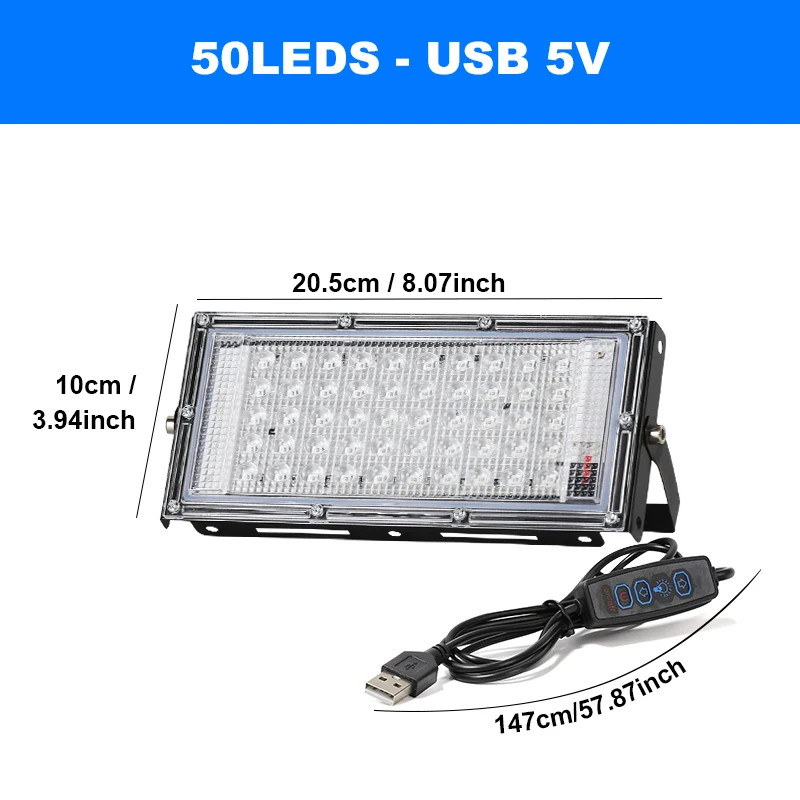 LED UV Lamp Flood Light 395Nm 400Nm USB 5V Ultraviolet Stage Lamp 50W 100W 200W