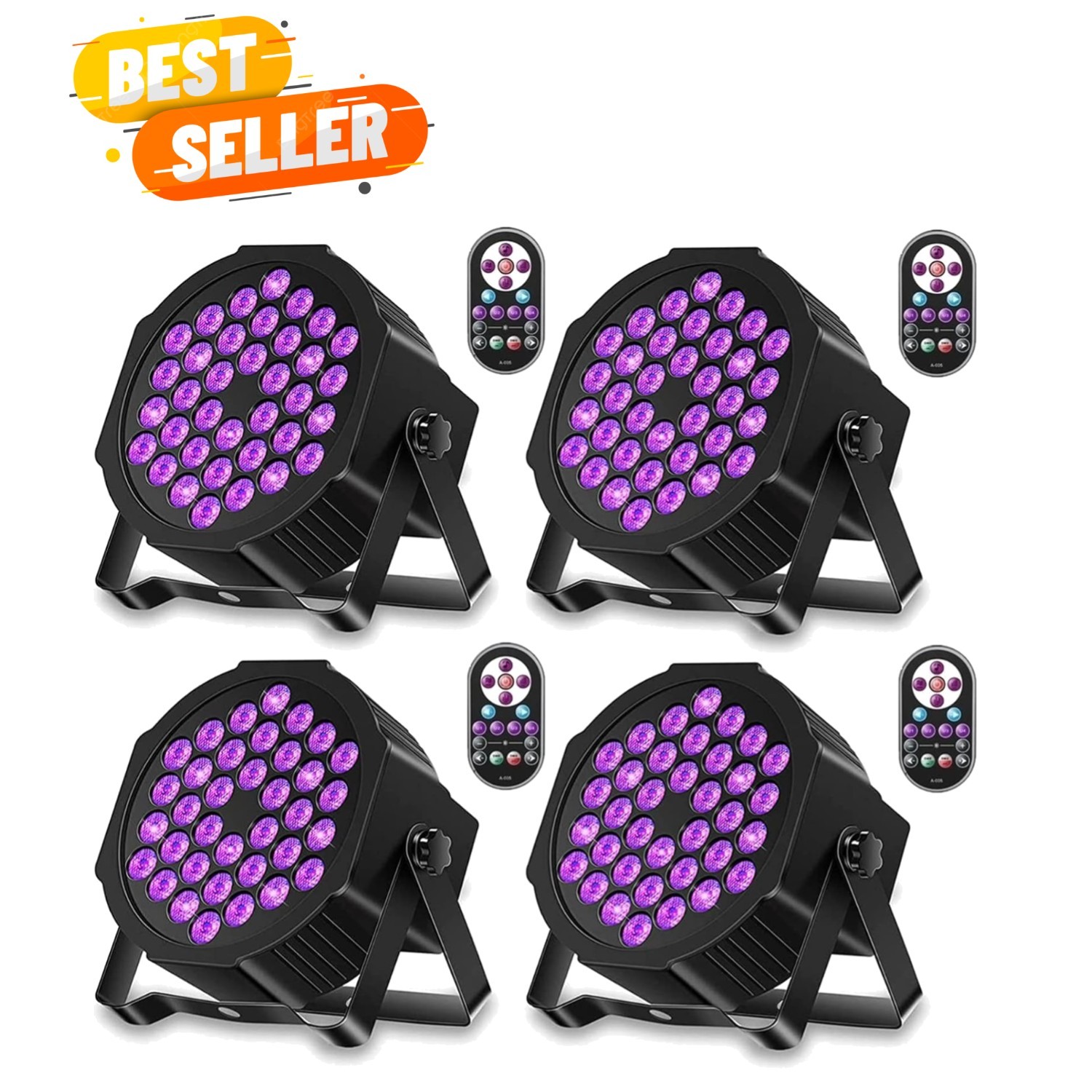 36LED Black Lights, 72W UV Blacklights Stage Lights with Glow in The Dark Par…