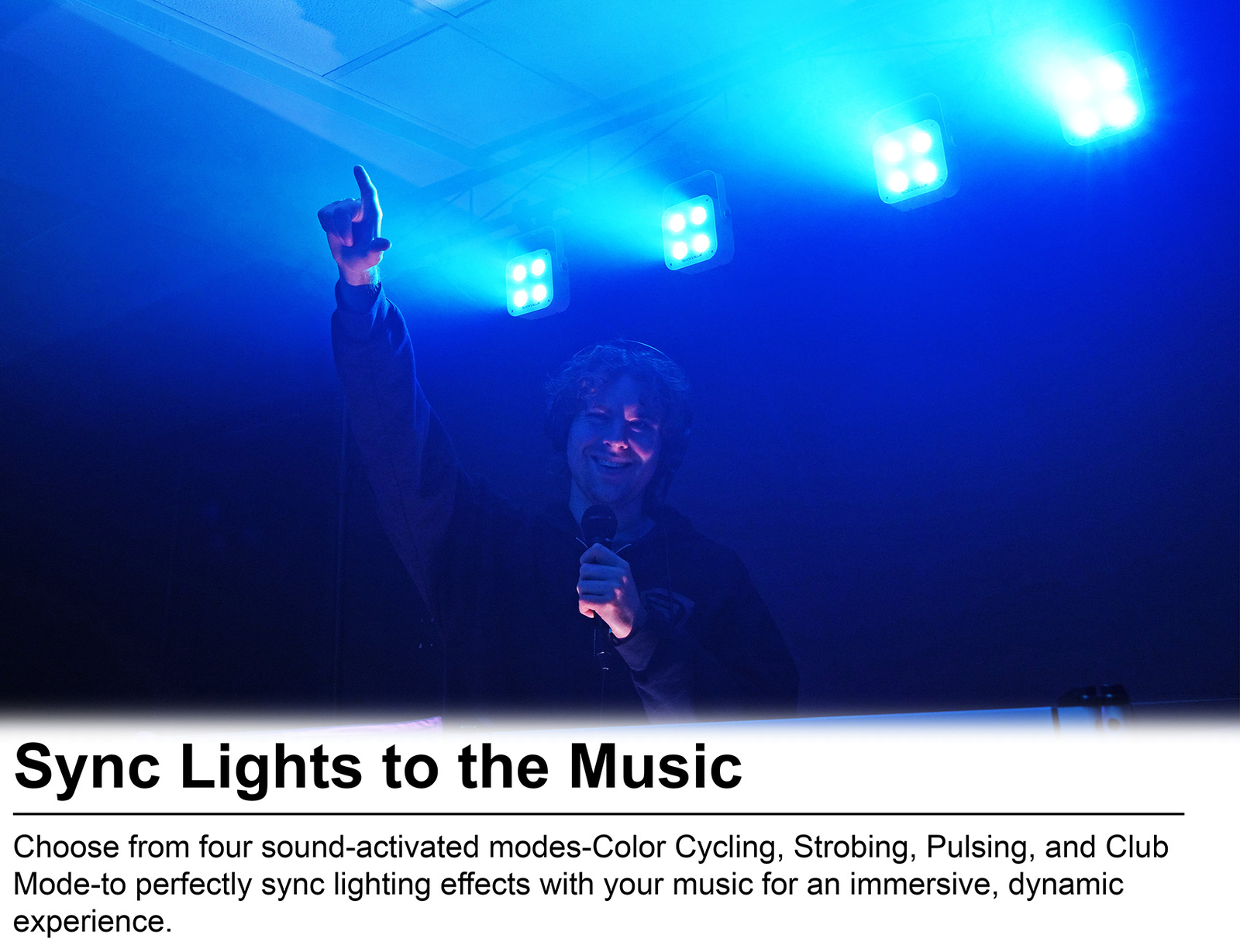 (2) Rockville MINI RF4 V2 White DJ/Party Wash Lights+RF Remote+APP+Wireless DMX