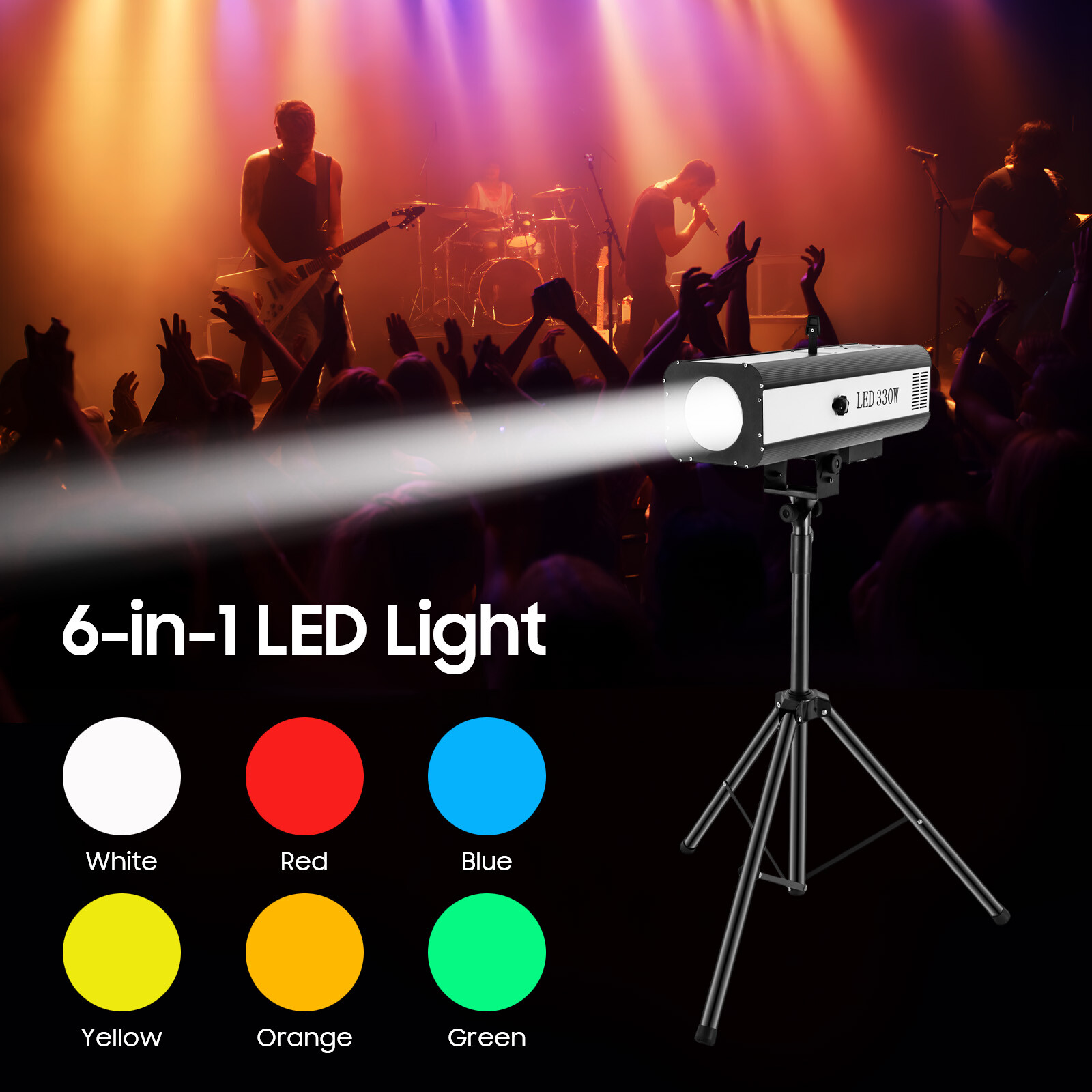 330W RGBW Stage Spotlight LED Follow Spot Light Beam DMX DJ Disco Light w/Tripod