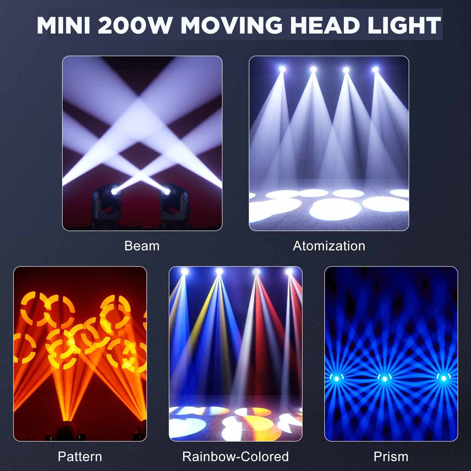 180W Moving Head Light Gobo Beam 3Prism Zoom Stage Light DMX Disco Show W/Case
