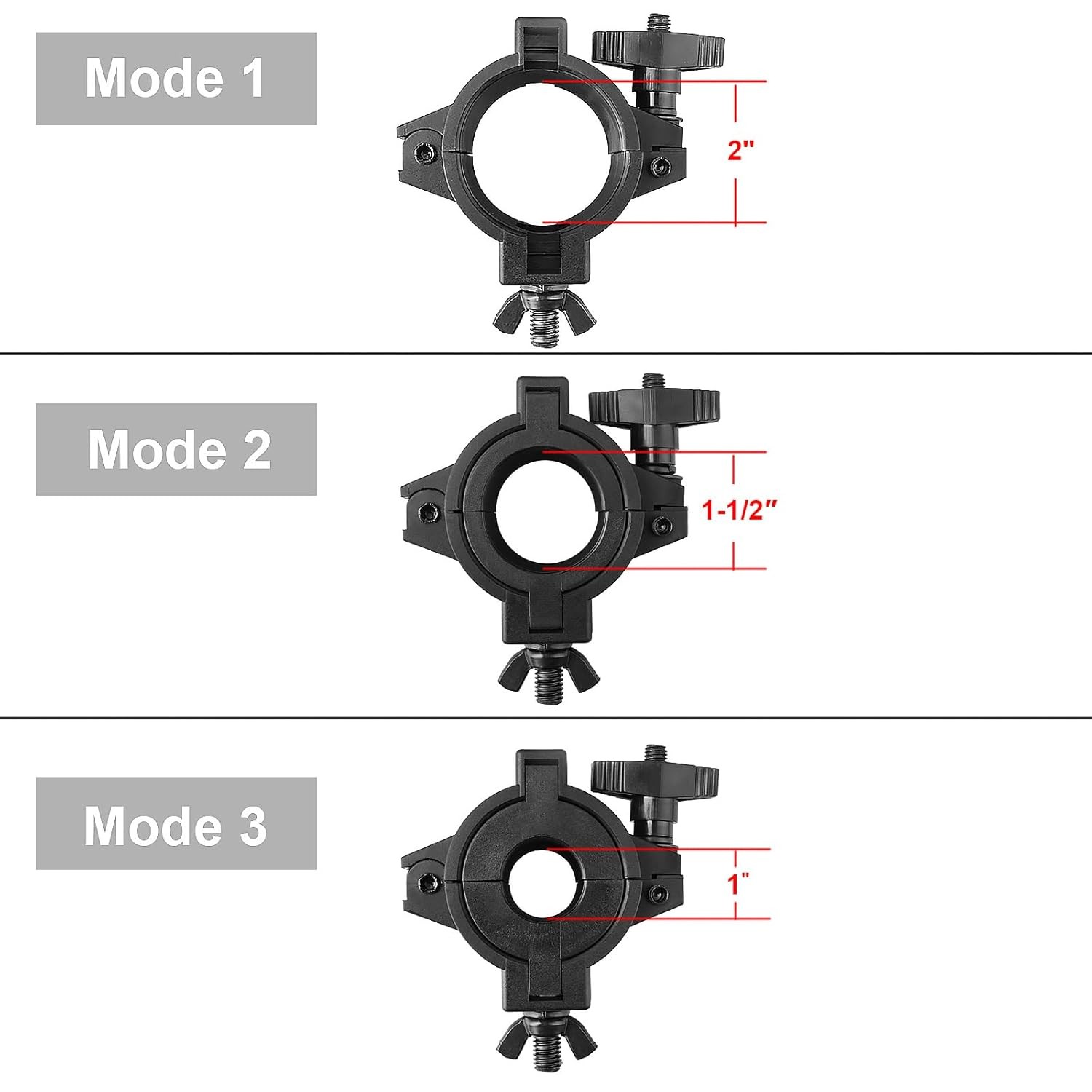 DJ Stage Light Truss Clamp 1″ 1-1/2″ 2″ OD Tube Plasti O Clamp Stage Light