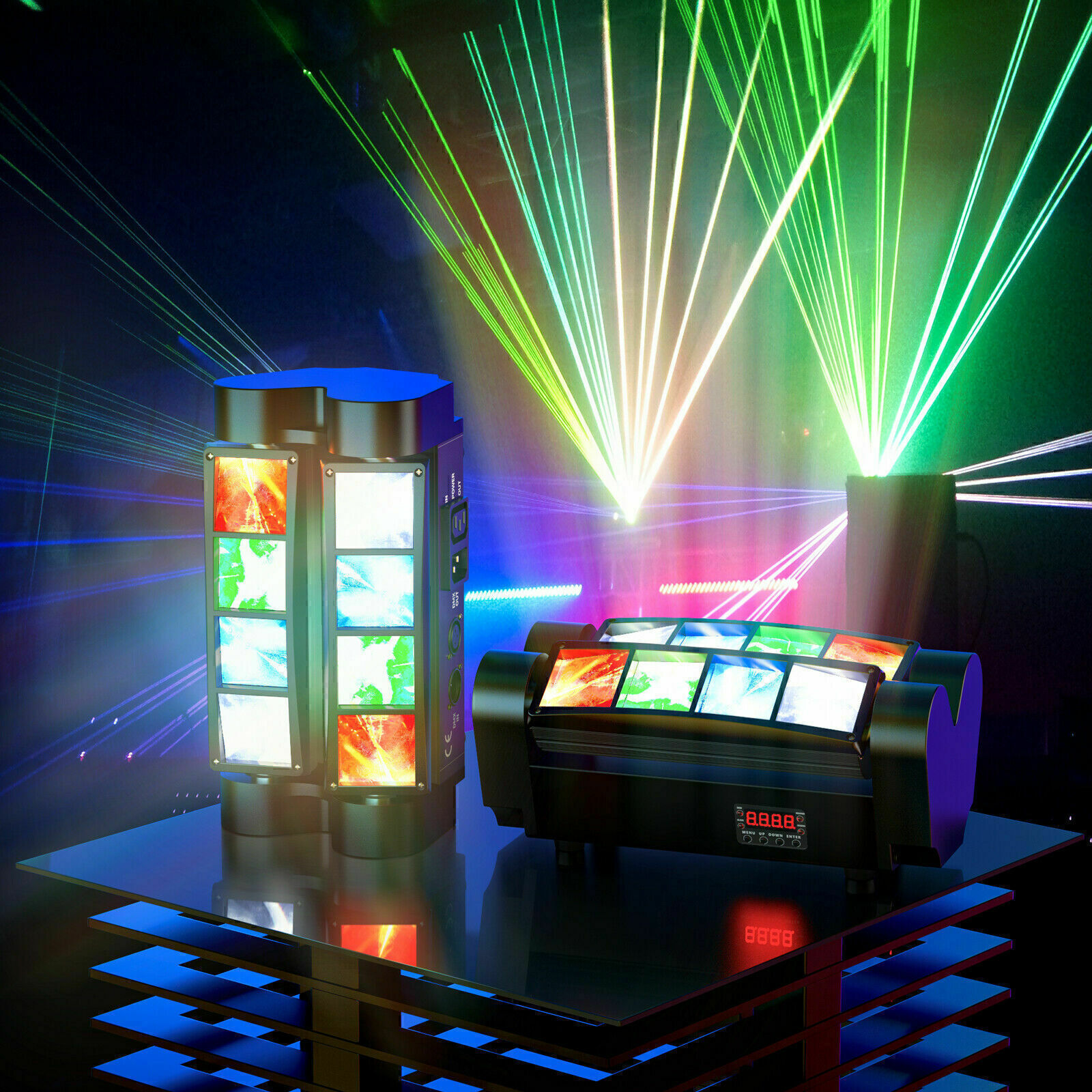 180W 8 LED Spider Moving Head Beam Stage Lighting RGBW DMX Disco Party DJ Lights