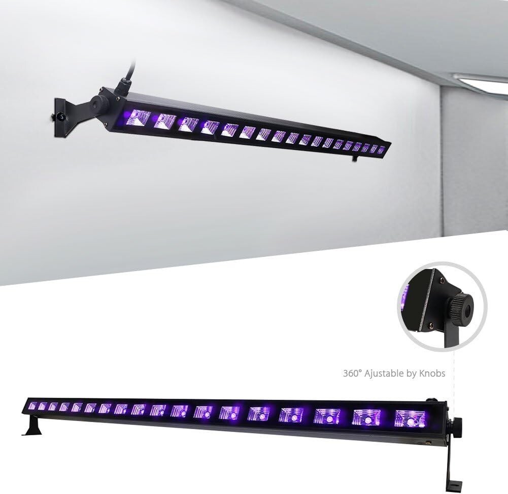 Black Light, 54W 18LED UV Blacklight Bar Glow in The Dark Party Light Up for …