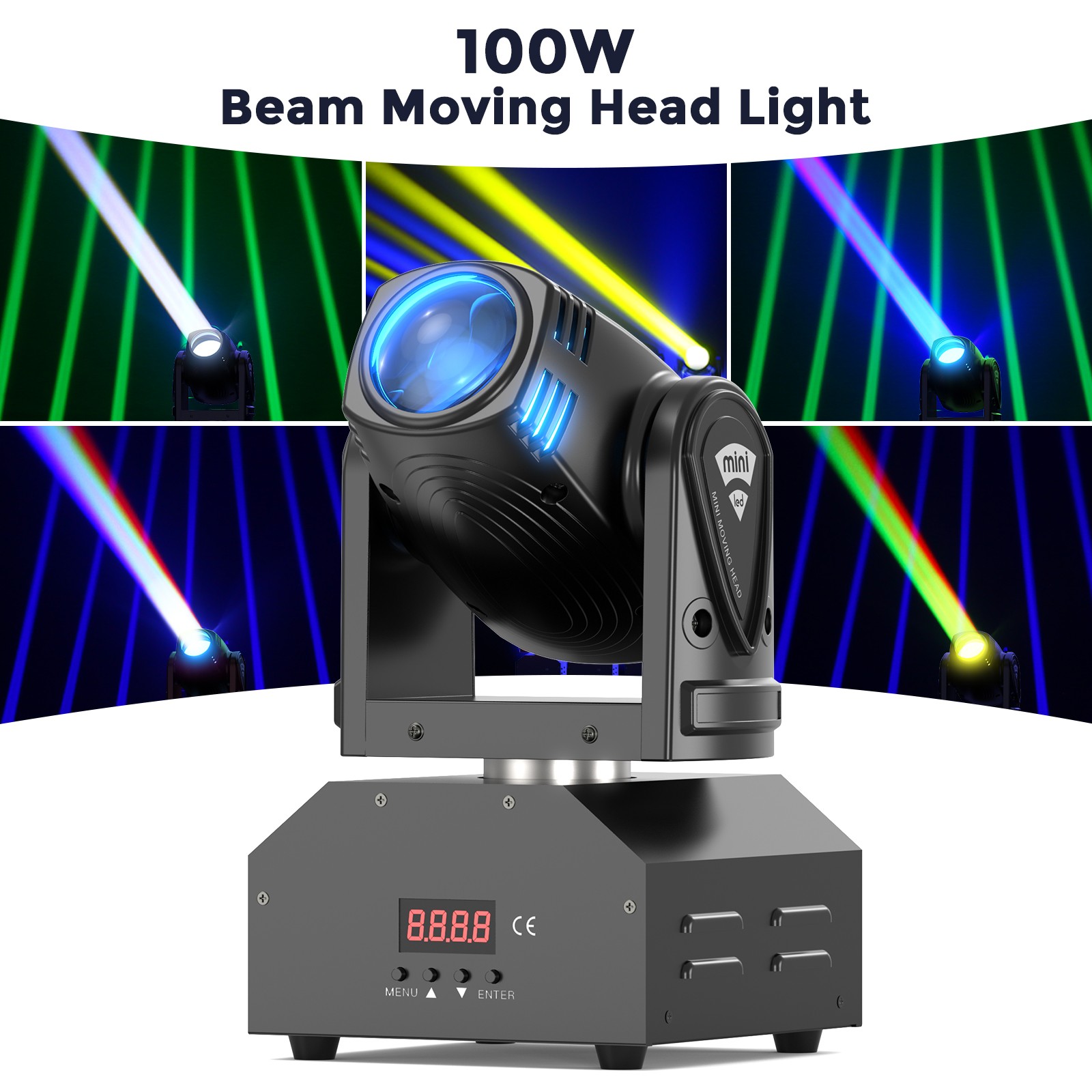 100W LED Moving Head Beam Light Stage Light Effect DMX 512 for Disco Halloween