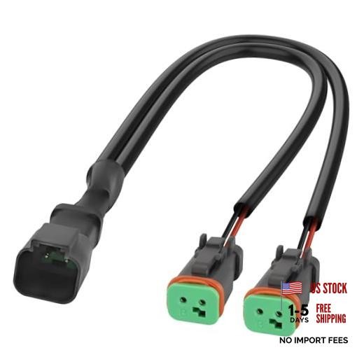 DT Wiring Harness 2 pin Deutsch DT Male to Dual Female Y Splitter Cable